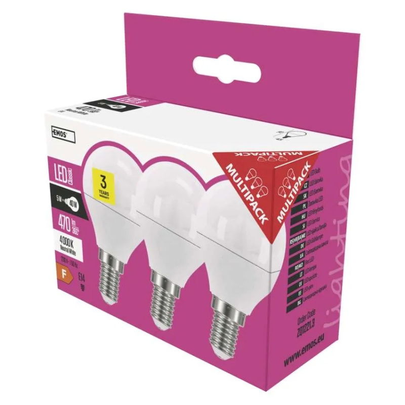 Emos lighting LED žárovka Classic Mini Globe / E14 / 5 W (40 W) / 470 lm / neutrální bílá 1525731409