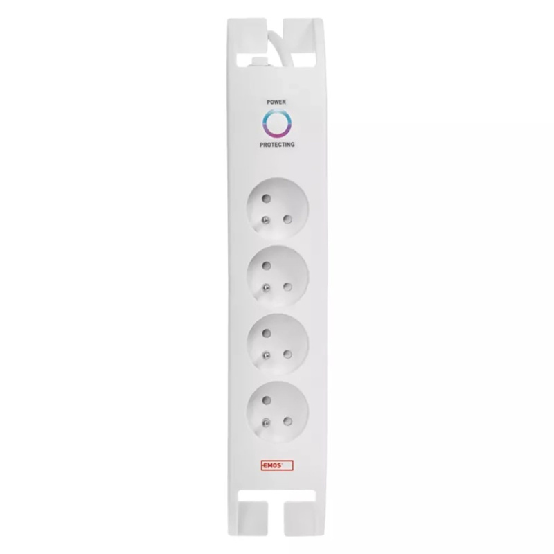Emos Přepěťová ochrana 900J, 4 zásuvky, bílá, 2 m
