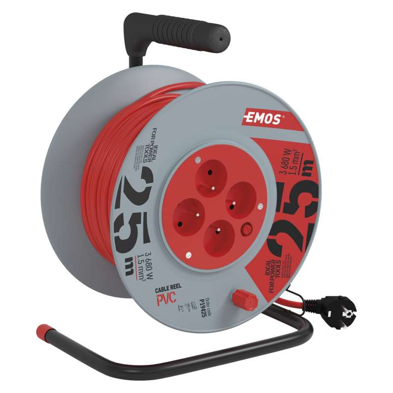 ROZBALENO - Kabel prodlužovací PVC na bubnu Emos 25 m 1,5 mm2 IP 20 Emos 25 m 1,5 mm2 IP 20