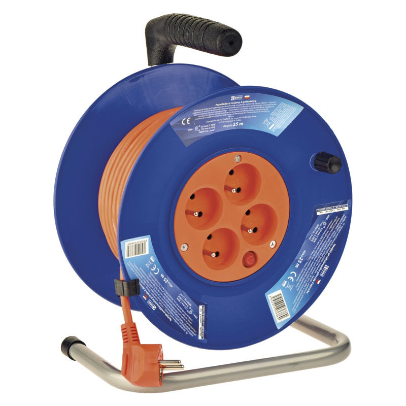 Emos PVC prodlužovací kabel na bubnu - 4 zásuvky, 25 m, 1 mm2