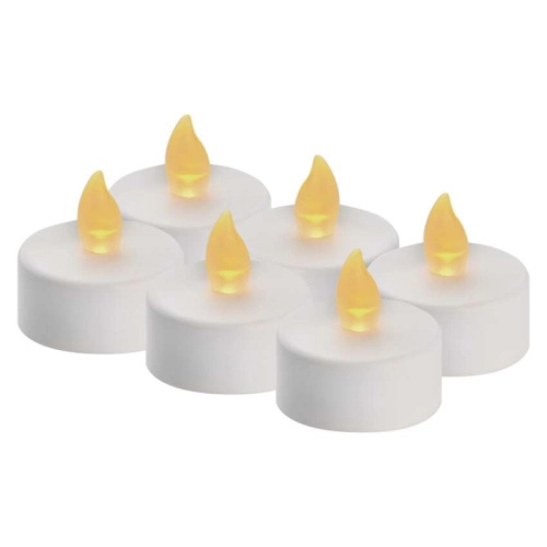 Svíčky LED svítící jantarové, 3,8 cm, 6 ks bílé Anděl Přerov s.r.o.