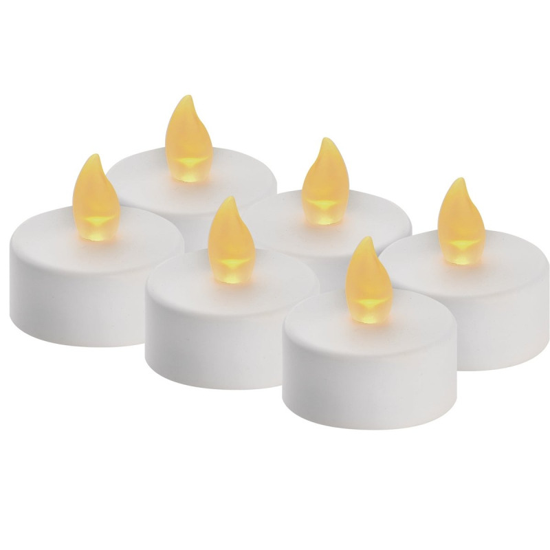 Svíčky LED svítící jantarové, 3,8 cm, 6 ks bílé Anděl Přerov s.r.o.