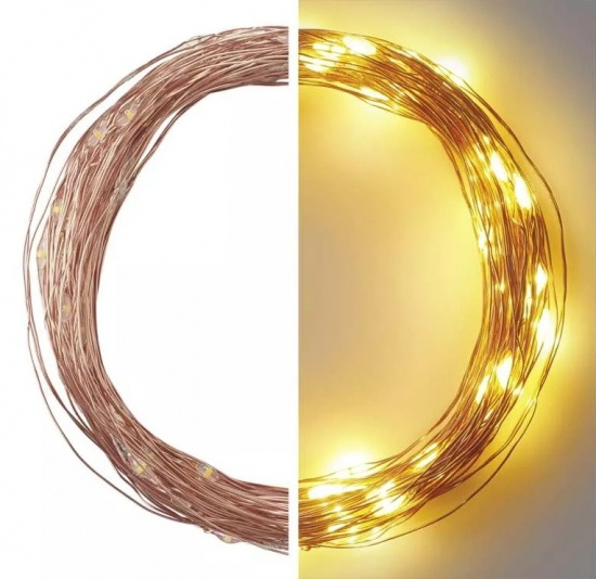 Osvětlení vánoční 10m-100 LED teplá bílá + 5m přívodní kabel Anděl Přerov s.r.o.