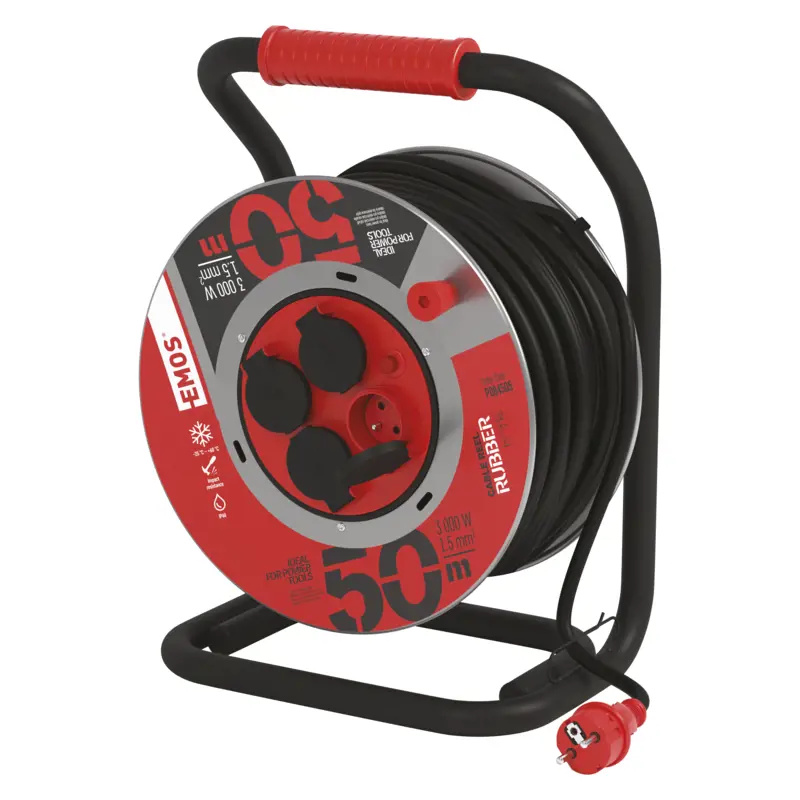 Kabel prodlužovací na kovovém bubnu Emos 50 m 1,5 mm2 IP 44