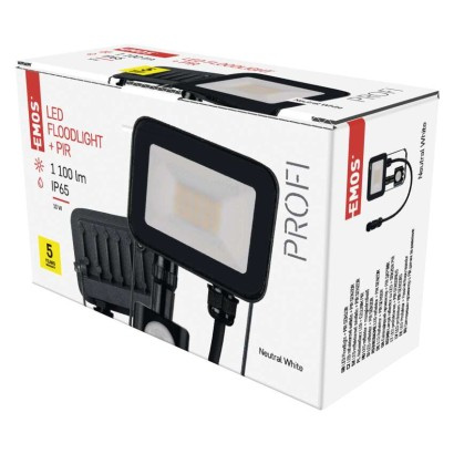 Emos lighting LED reflektor INOVO s pohybovým čidlem, 10W, antracit,  neutrální bílá 1531242712