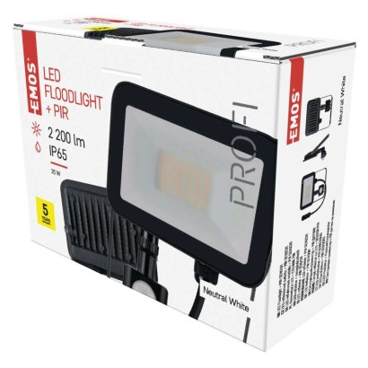 Emos lighting LED reflektor INOVO s pohybovým čidlem, 20W, antracit,  neutrální bílá 1531242722