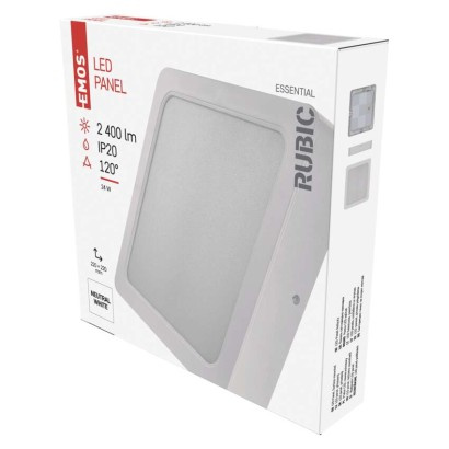Emos lighting LED přisazené svítidlo RUBIC, čtvercové, 24W neutrální bílá 1539085243