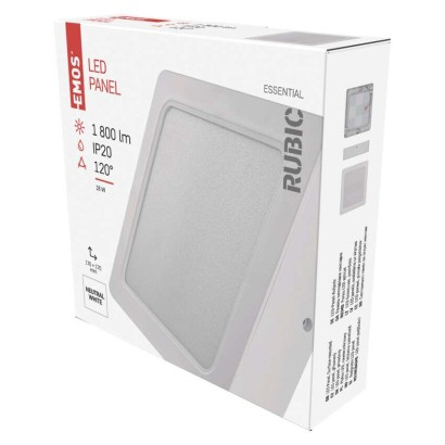 Emos lighting LED přisazené svítidlo RUBIC, čtvercové, 18W neutrální bílá 1539085183