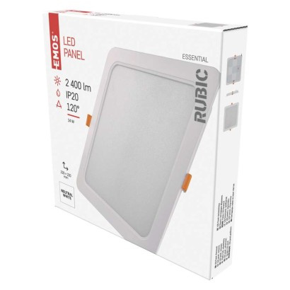 Emos lighting LED vestavné svítidlo RUBIC, čtvercové, 24W neutrální bílá 1539085241