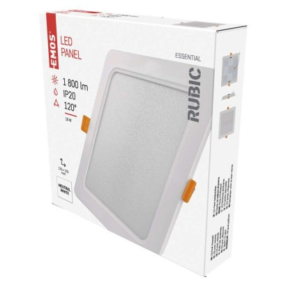 Emos lighting LED vestavné svítidlo RUBIC, čtvercové, 18W neutrální bílá 1539085181
