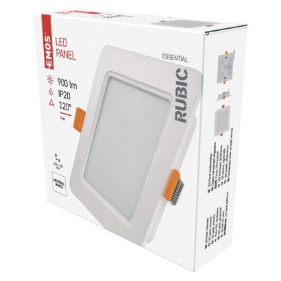Emos lighting LED vestavné svítidlo RUBIC, čtvercové, 9W neutrální bílá 1539085091