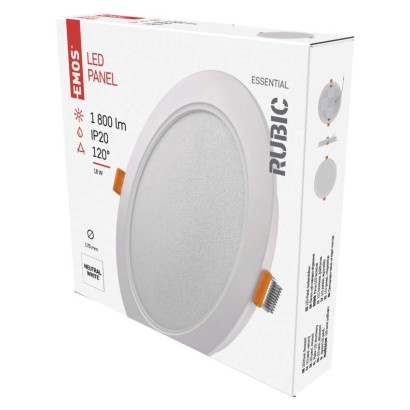 Emos lighting LED vestavné svítidlo RUBIC, kruhové, 18 W neutrální bílá 1539085180