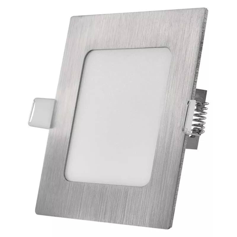 Emos lighting LED zápustný panel NEXXO, 12cm, 7W, CCT, čtvercový, černý/stříbrný Barva: Stříbrná