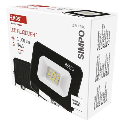Emos lighting LED reflektor SIMPO 10 W, černý, neutrální bílá 1531221300