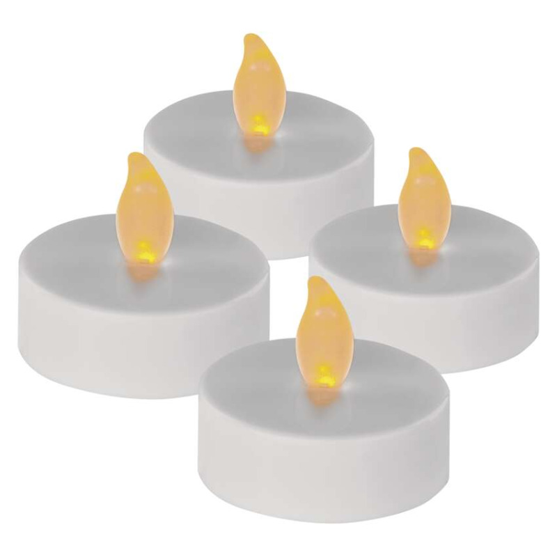 Svíčky LED svítící jantarové, 5,8 cm, 4 ks bílé Anděl Přerov s.r.o.