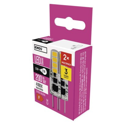 Emos lighting LED žárovka Classic JC / G4 / 1,9 W (21 W) / 200 lm / neutrální bílá 1525735402