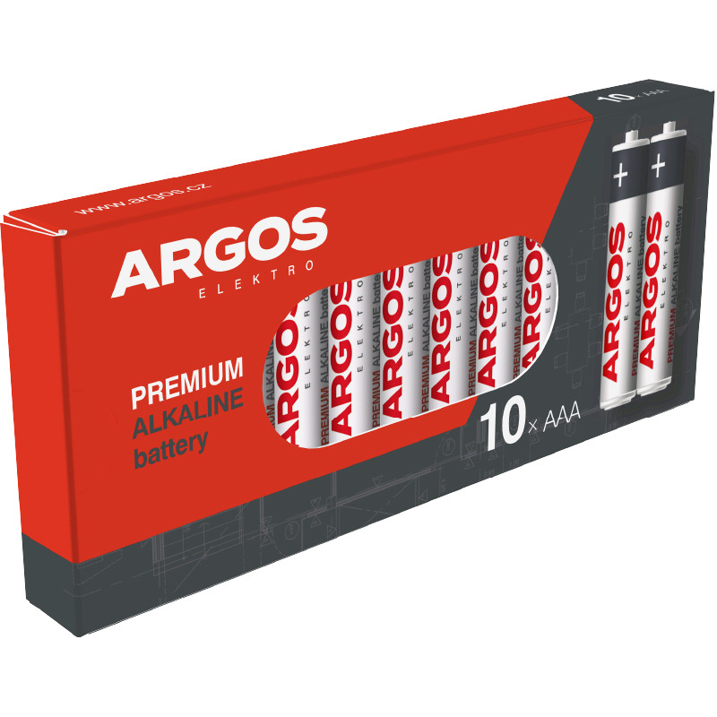 Baterie alkalická ARGOS AAA, LR03, mikrotužková, 10ks