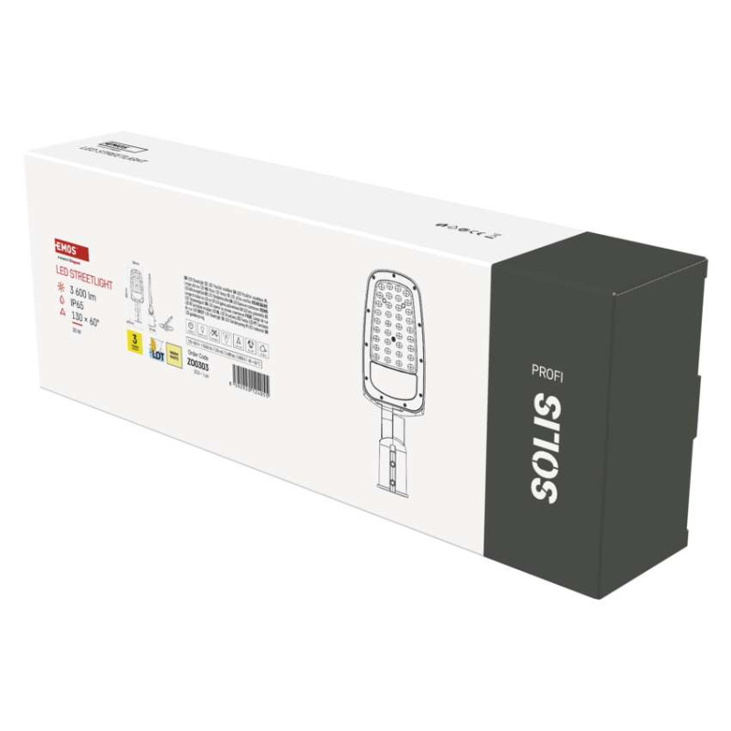 Emos lighting LED veřejné svítidlo SOLIS 30W, 3600 lm, teplá bílá 1536000000