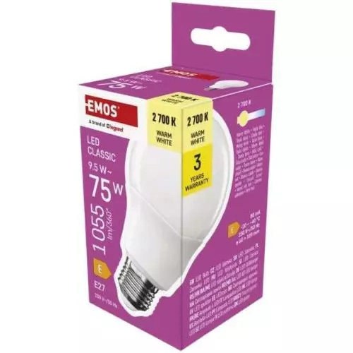 Emos lighting LED žárovka Classic A60 / E27 / 5,8 W (50 W) / 645 lm / teplá bílá 1525733278
