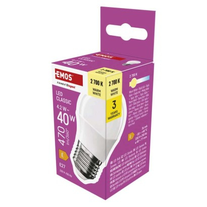Emos lighting LED žárovka Classic Mini Globe / E27 / 4,2 W (40 W) / 470 lm / teplá bílá 1525733291