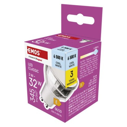 Emos lighting LED žárovka Classic MR16 stříbrná/ GU10 / 3 W (32 W) / 345 lm / studená bílá 1525730116