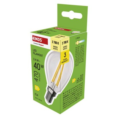 Emos lighting LED žárovka Filament Mini Globe / E14 / 3,4 W (40 W) / 470 lm / teplá bílá 1525731252