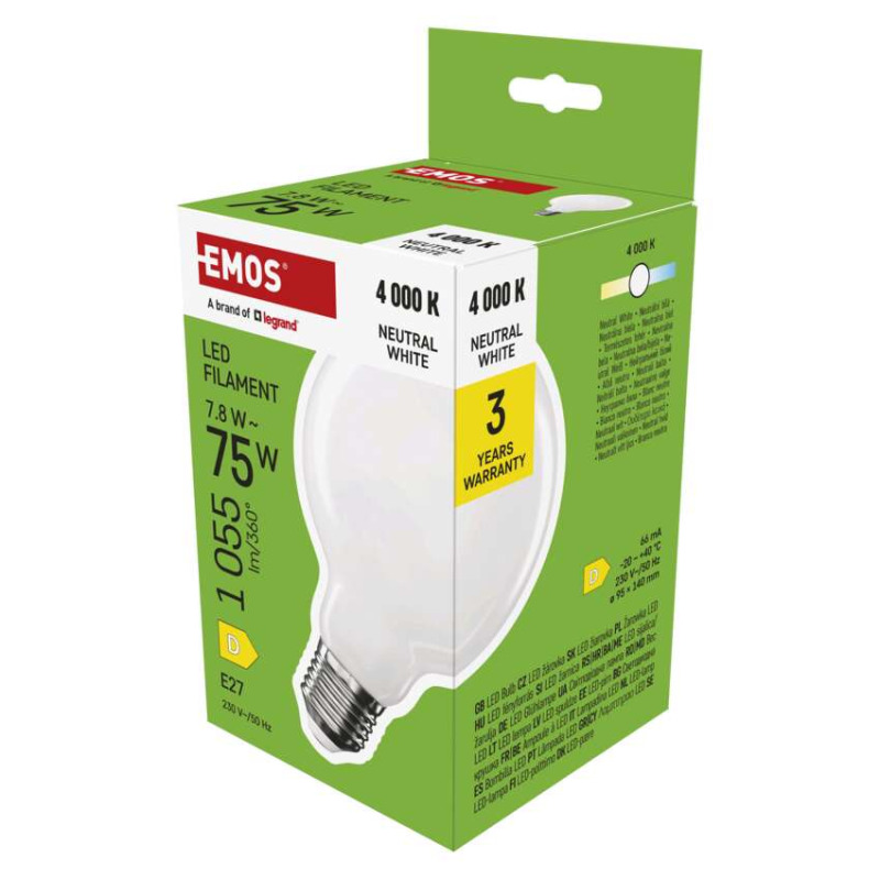 EMOS ZF2D53 LED FLM G95 GLOBE 7,8W(75W) 1055lm E27 NW