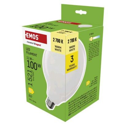 Emos lighting LED žárovka Filament G125 / E27 / 11 W (100 W) / 1521 lm / teplá bílá 1525743213