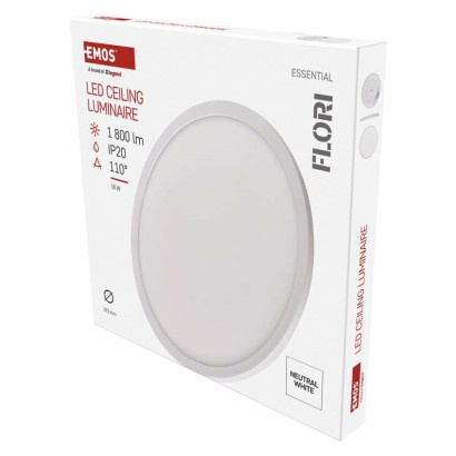 EMOS LED přisazené svítidlo FLORI kruhové, bílé, 18W, neutrální bílá 1539085186
