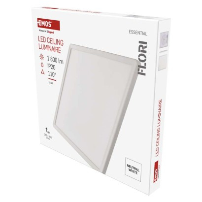 EMOS LED přisazené svítidlo FLORI čtvercové, bílé, 18W, neutrální bílá 1539085187
