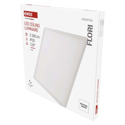 EMOS LED přisazené svítidlo FLORI čtvercové, bílé, 22W, neutrální bílá 1539085221
