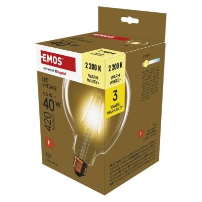 Emos lighting LED žárovka Vintage G125 / E27 / 4,5 W (40 W) / 420 lm / teplá bílá 1525743225