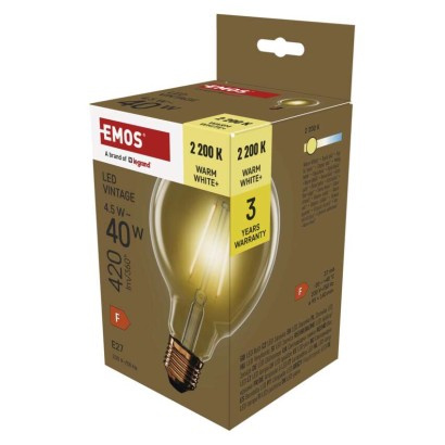 Emos lighting LED žárovka Vintage G95 / E27 / 4,5 W (40 W) / 420 lm / teplá bílá 1525743226