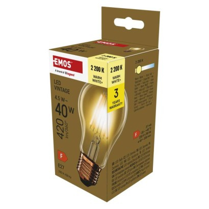 Emos lighting LED žárovka Vintage A60 / E27 / 4,5 W (40 W) / 420 lm / teplá bílá 1525743227