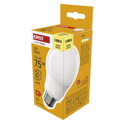 Emos lighting LED žárovka Basic A60 / E27 / 12,4 W (75 W) / 1055 lm / teplá bílá 1525743229