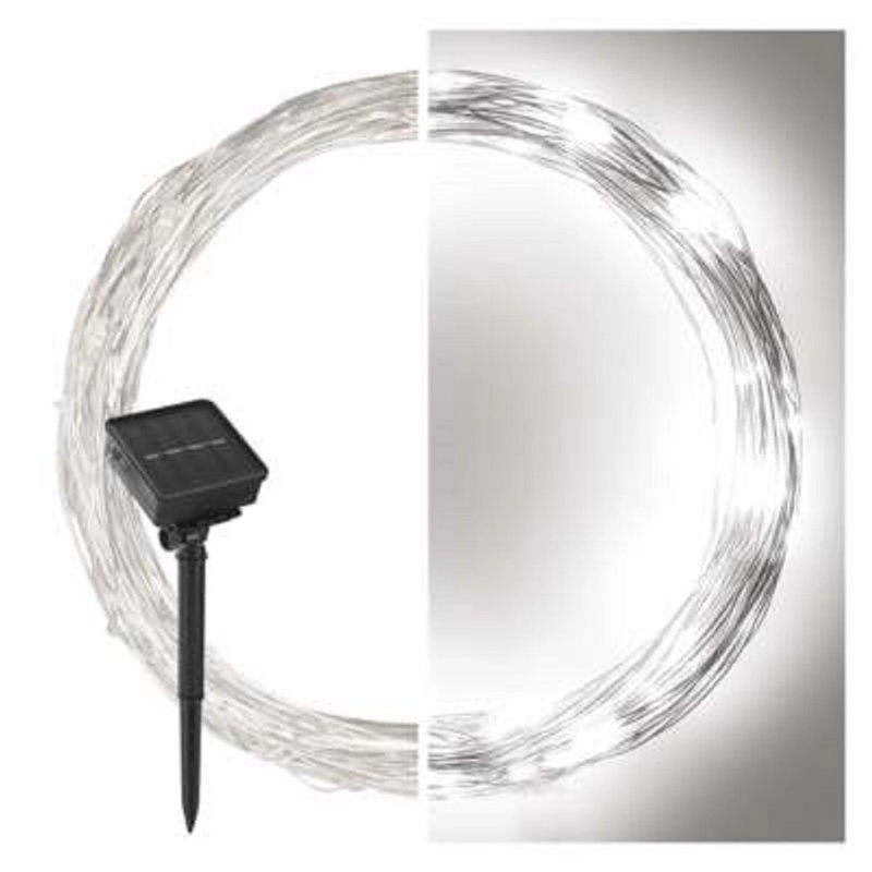 Solární osvětlení řetěz 12 m - 120 LED teplá bílá Anděl Přerov s.r.o.
