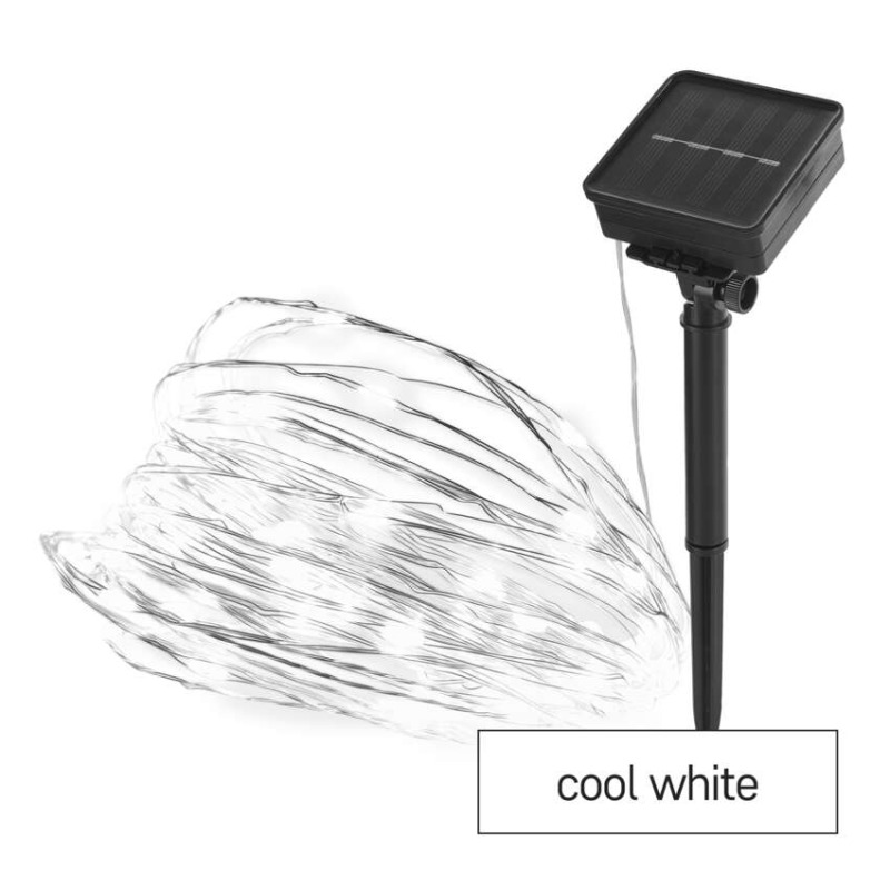 Solární osvětlení řetěz 12 m - 120 LED teplá bílá Anděl Přerov s.r.o.