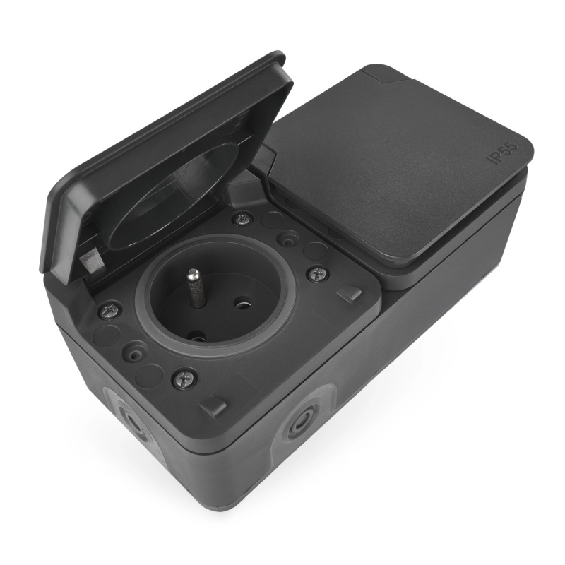 Emos Nástěnná dvojnásobná zásuvka Cyklone IP55