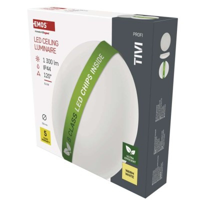 Emos lighting LED přisazené svítidlo TIVI, B CLASS, kruhové bílé 8,6W, IP44, teplá bílá 1539084080