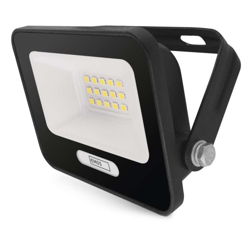 EMOS LED reflektor GLARO 10W, černý, IP65, 1000 lm, neutrální bílá 1531221400