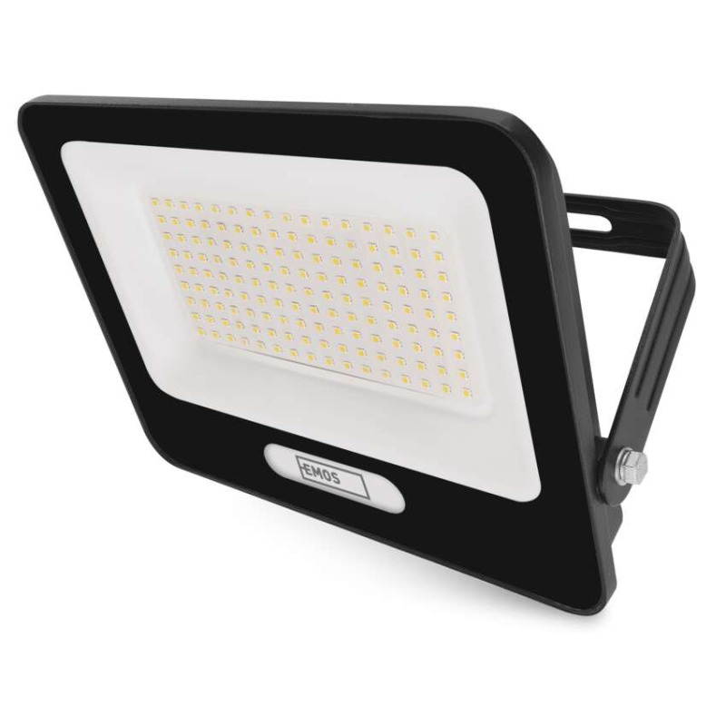 EMOS LED reflektor GLARO 100W, černý, IP65, 10000 lm, neutrální bílá 1531225400