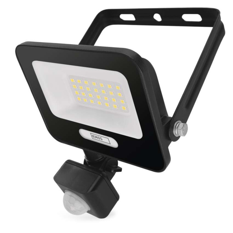 EMOS LED reflektor GLARO s pohybovým čidlem, 50 W, černý, IP54, 2000 lm, neutrální bílá 1531232400