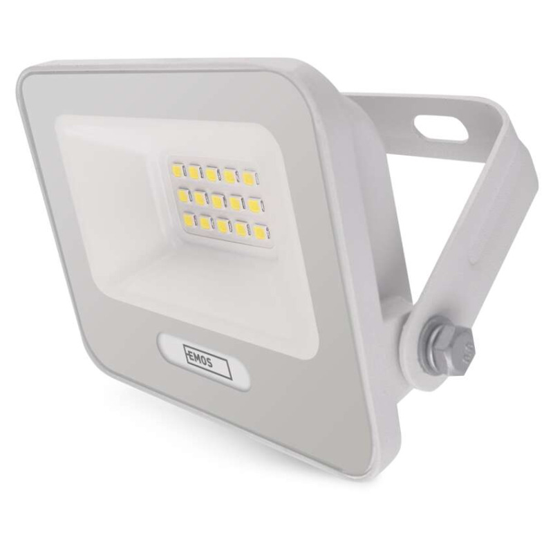 EMOS LED reflektor GLARO 10W, bílý, IP65, 1000 lm, neutrální bílá 1531221401