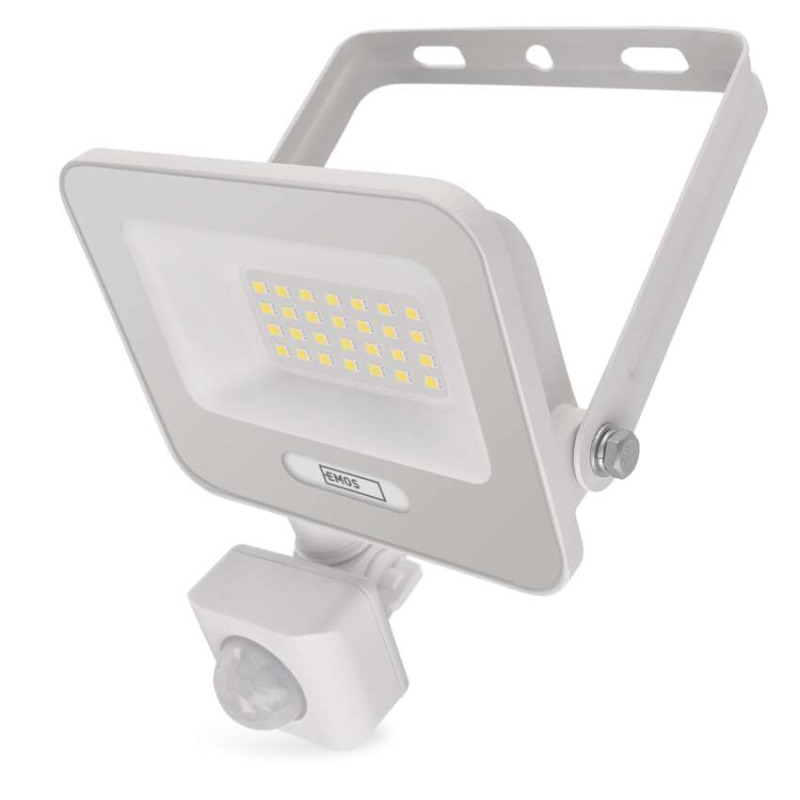 EMOS LED reflektor GLARO s pohybovým čidlem, 20 W, bílý, IP54, 2000 lm, neutrální bílá 1531232401