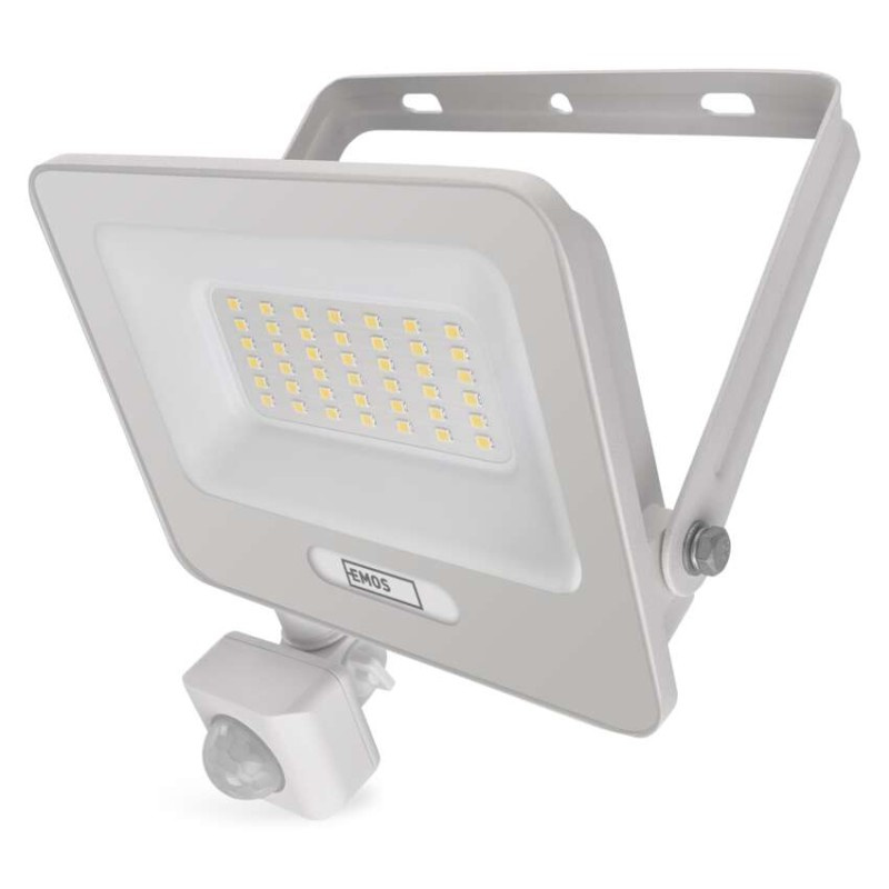 EMOS LED reflektor GLARO s pohybovým čidlem, 30 W, bílý, IP54, 3000 lm, neutrální bílá 1531233401