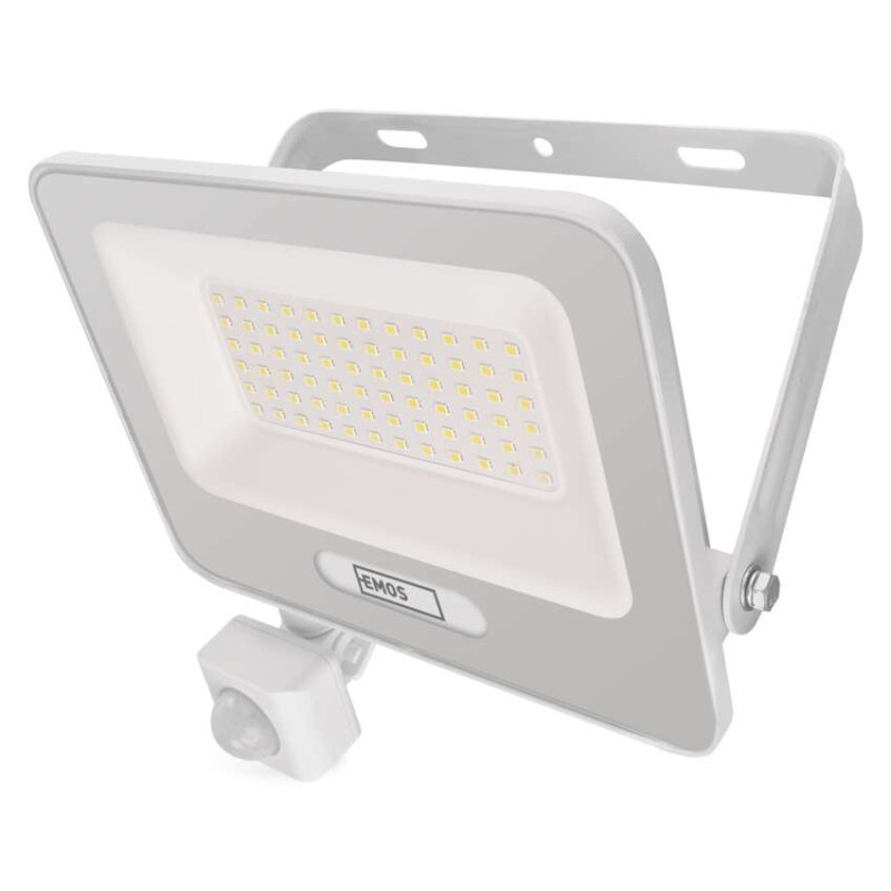 EMOS LED reflektor GLARO s pohybovým čidlem, 50 W, bílý, IP54, 5000 lm, neutrální bílá 1531234401