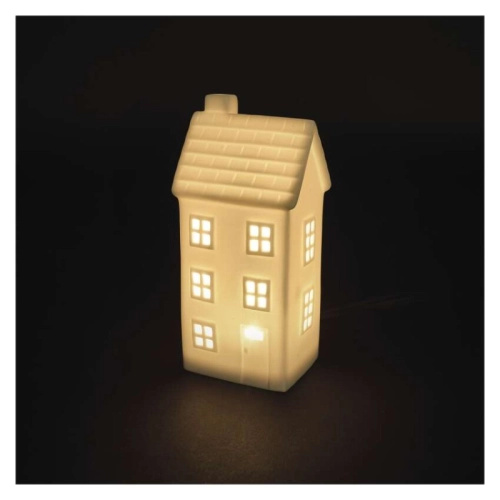 Keramický domek LED svítící, 1 LED, teplá bílá, 7,7 × 16,3 × 6 cm Anděl Přerov s.r.o.