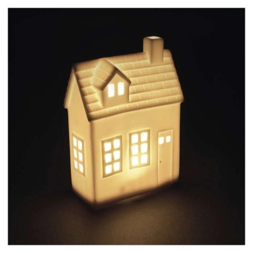 Keramický domek LED svítící, 1 LED, teplá bílá, 13 × 17,9 × 6,5 cm Anděl Přerov s.r.o.