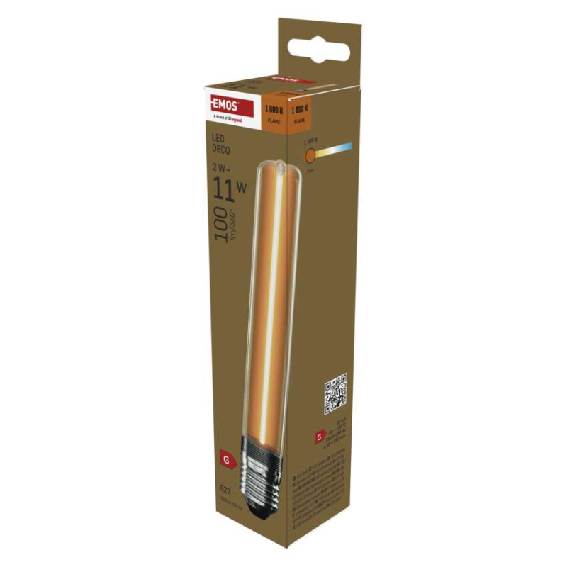 EMOS LED žárovka DECO T30/ E27 / 2 W (11 W) / 100 lm / flame 1525813202