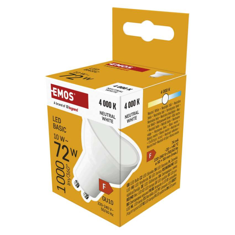 EMOS ZL8F53 LED BASIC MR16 10W(72W) 1000lm GU10 NW